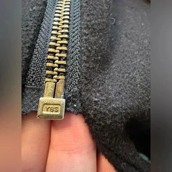 Black Rivet Pea Coat with belt | Size Medium | Black - Picture 7 of 14